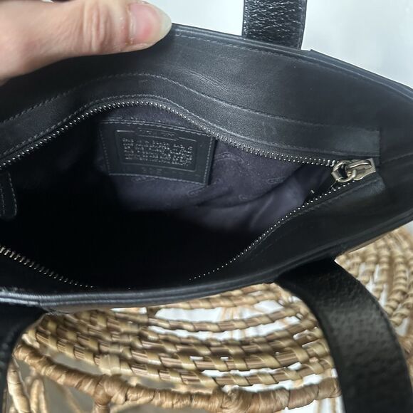 Vintage Coach Brindle Black Tote - 90’s Black Leather Bag With Bag Tag & Papers - Picture 10 of 10